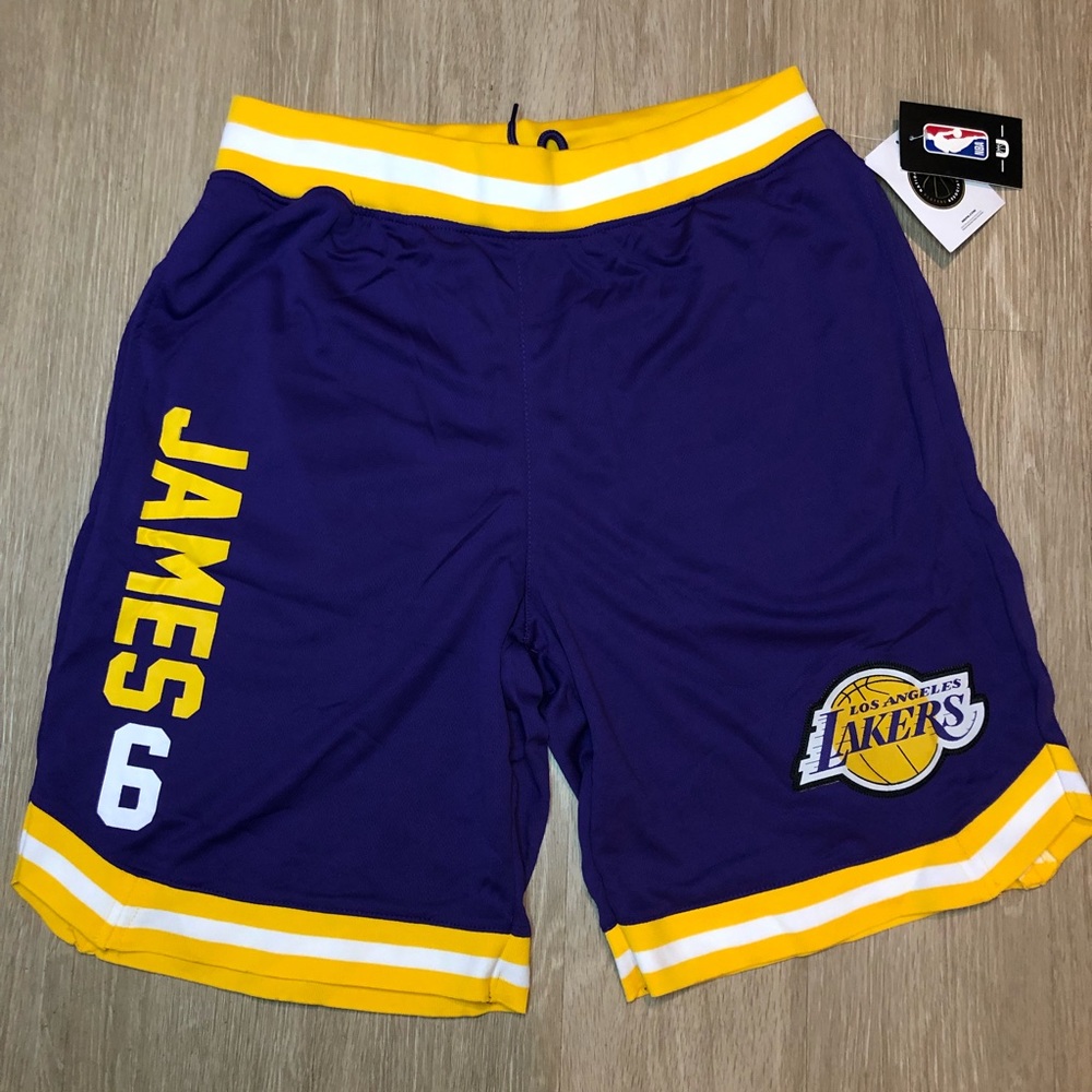 *NWT* Men Size LARGE NBA Mens Los Angeles Lakers Basketball Shorts Lebron James